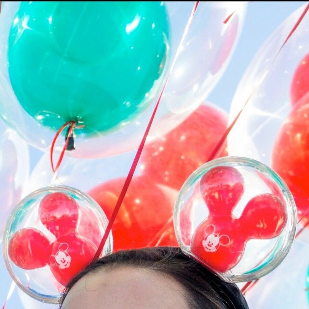 Mickey Minnie Ears Headband Red Light Up